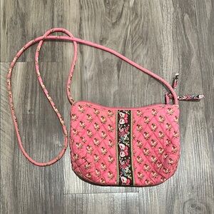 🌸 Vintage Vera Bradley Pink Pansy Quilted Mini Crossbody Bag